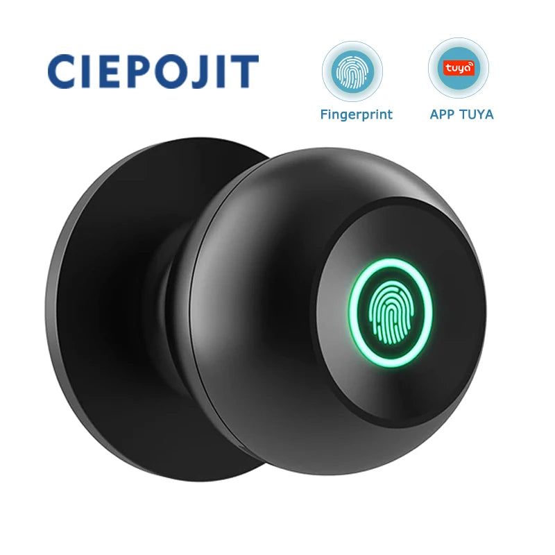 CIEPOJIET Tuya Smart Fingerprint Door Lock – Keyless Bluetooth Entry with Biometric Access & App Control