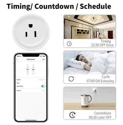 Smart WiFi Plug with Power Monitoring – Tuya Zigbee, Alexa & Google Compatible (US 16A)