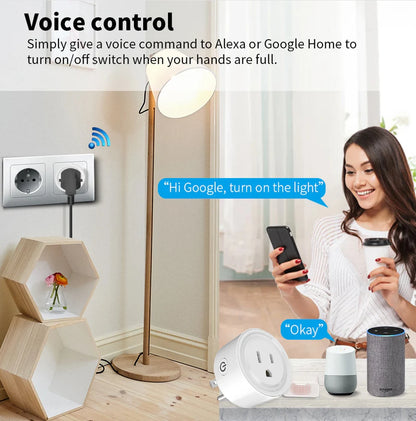 Smart WiFi Plug with Power Monitoring – Tuya Zigbee, Alexa & Google Compatible (US 16A)