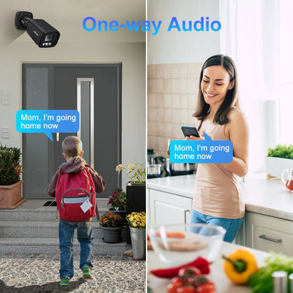 ASECAM 4K 8MP POE Outdoor IP Camera – Audio Recording, Human Detection, H.265, ONVIF Compatible, Metal Housing