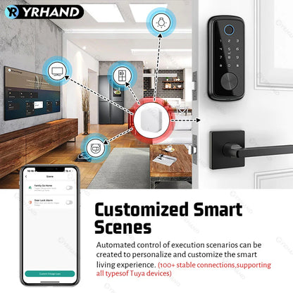 Tuya Zigbee Smart Deadbolt Locks for Front Door Alexa WiFi tuya app Biometric Fingerprint keyless Entry Keypad door lock