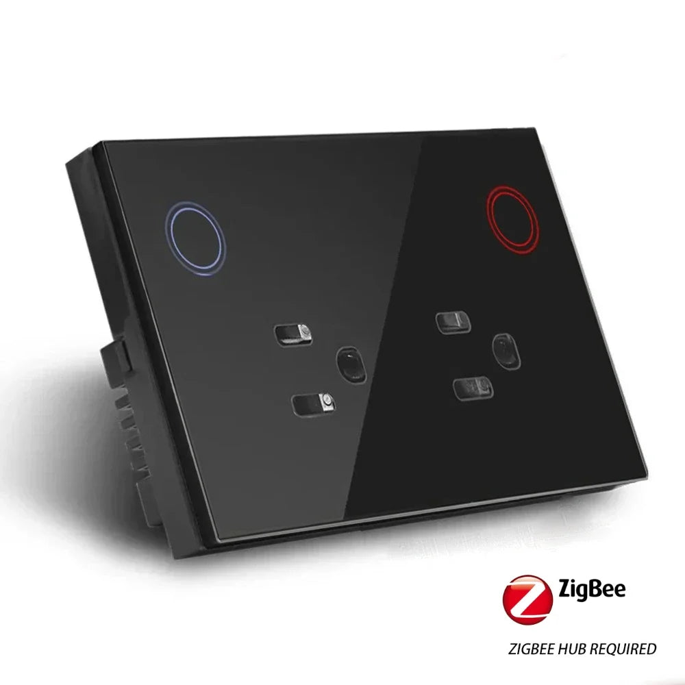 Smart Zigbee Wall Outlet – Power Monitoring, Voice Control with Alexa & Google, Tuya App Ready (US)