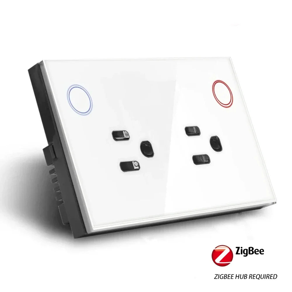 Smart Zigbee Wall Outlet – Power Monitoring, Voice Control with Alexa & Google, Tuya App Ready (US)