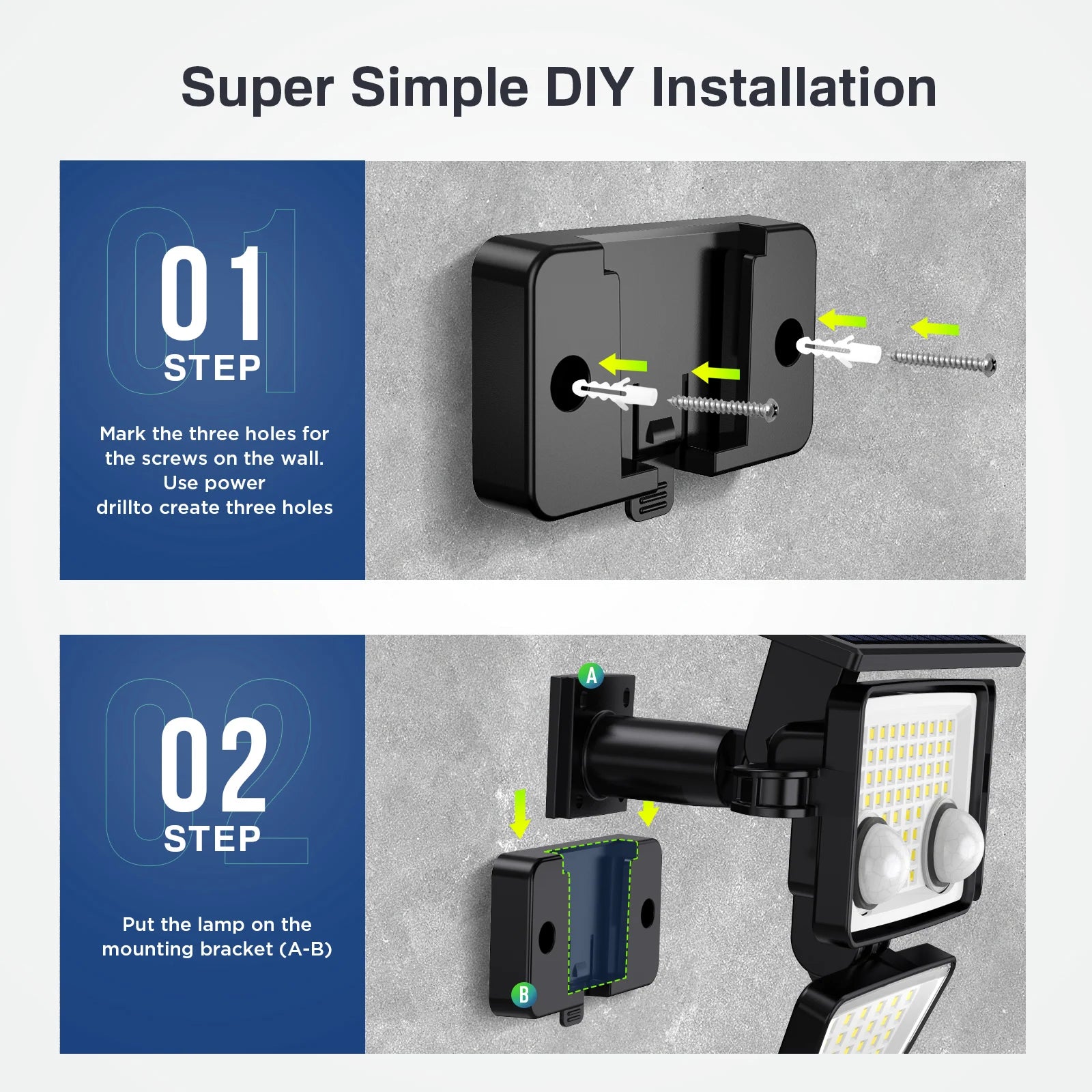 Solar Motion Sensor Lights – 3000LM Ultra-Bright Floodlights for Backyard, Patio & Yard Security