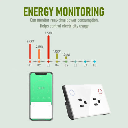 Smart Zigbee Wall Outlet – Power Monitoring, Voice Control with Alexa & Google, Tuya App Ready (US)