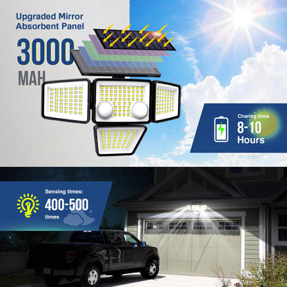 Solar Motion Sensor Lights – 3000LM Ultra-Bright Floodlights for Backyard, Patio & Yard Security