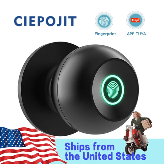 CIEPOJIET Tuya Smart Fingerprint Door Lock – Keyless Bluetooth Entry with Biometric Access & App Control