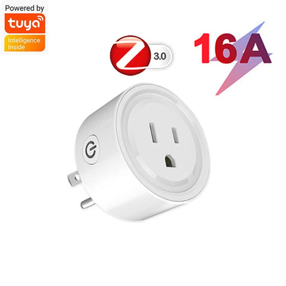 Smart WiFi Plug with Power Monitoring – Tuya Zigbee, Alexa & Google Compatible (US 16A)