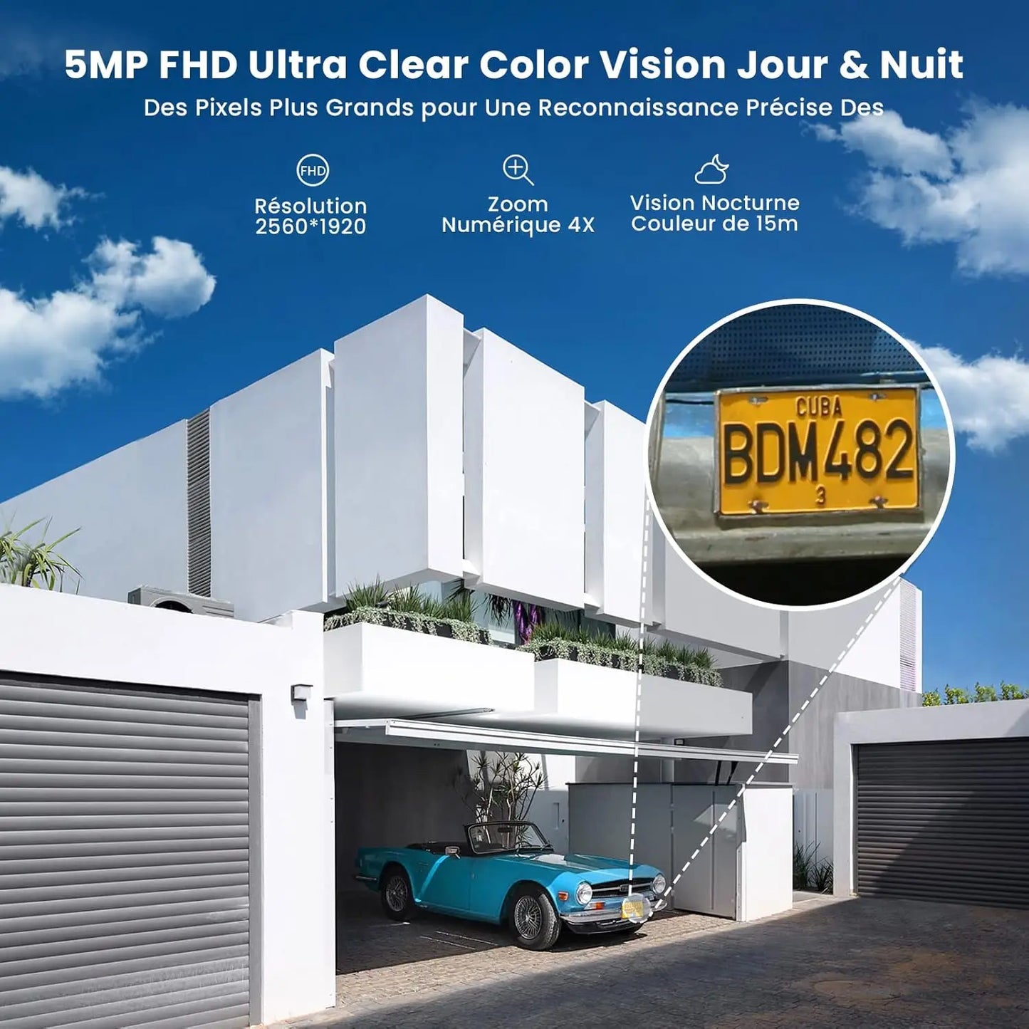 ieGeek 5MP Solar Security Camera – Wireless, 360° View, PIR Motion & Night Vision