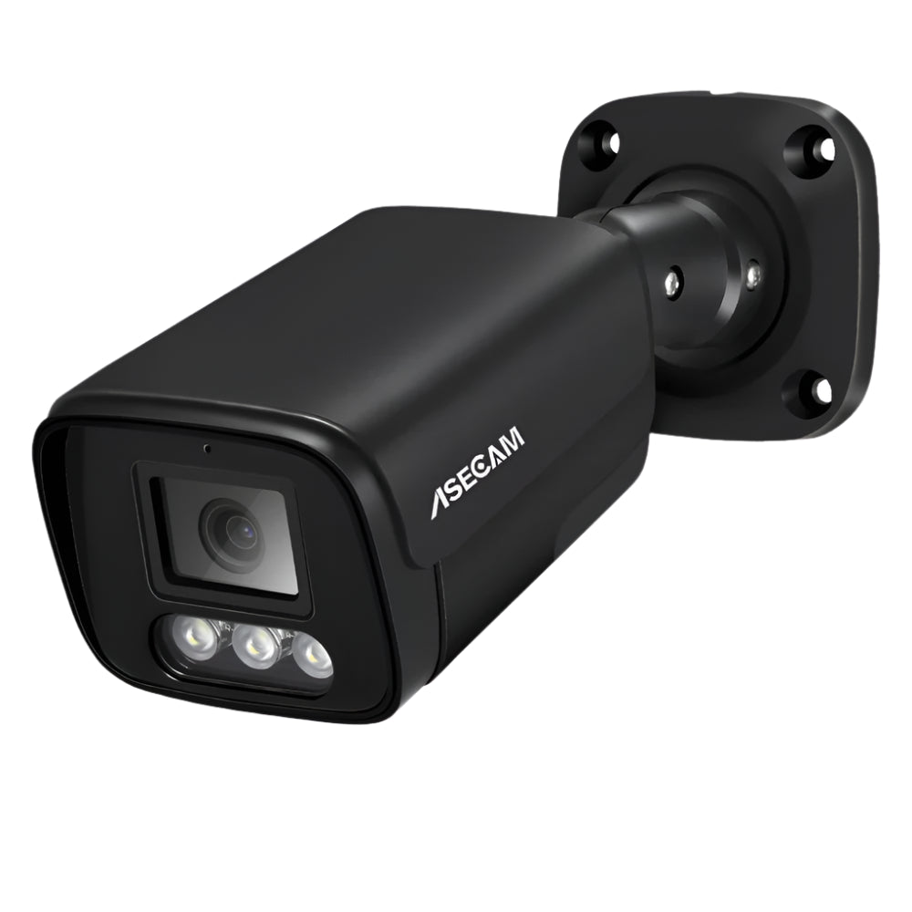 ASECAM 4K 8MP POE Outdoor IP Camera – Audio Recording, Human Detection, H.265, ONVIF Compatible, Metal Housing