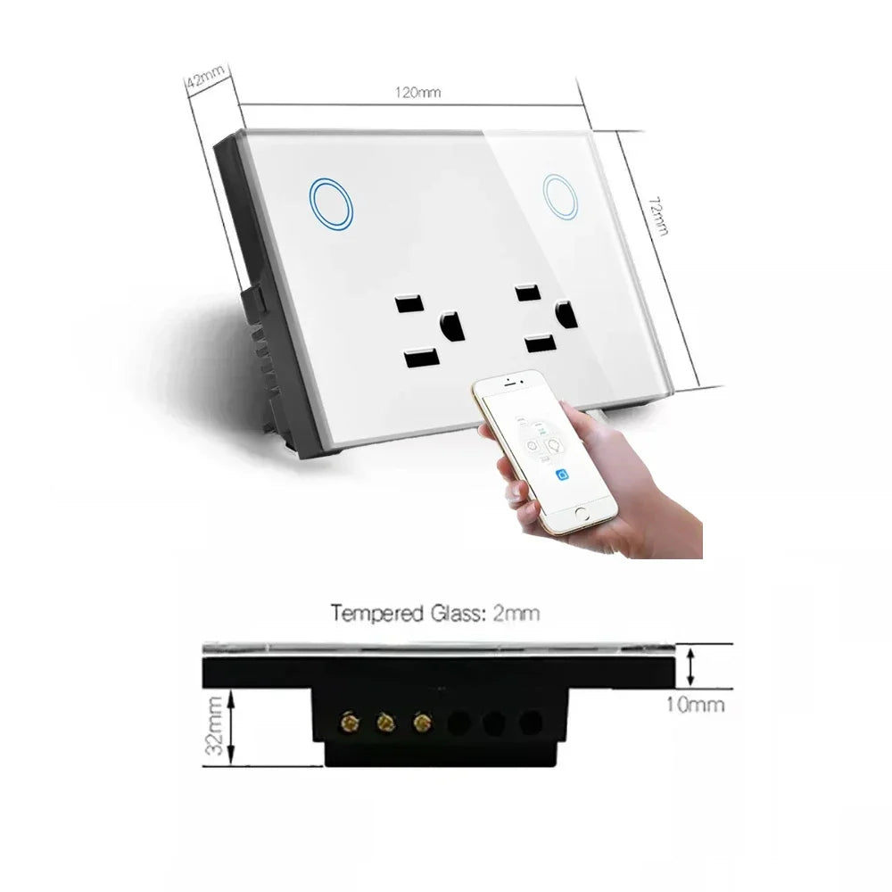 Smart Zigbee Wall Outlet – Power Monitoring, Voice Control with Alexa & Google, Tuya App Ready (US)